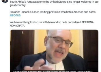 L ‘ambassadeur d’Afrique du Sud aux États-Unis a été déclaré persona non grata