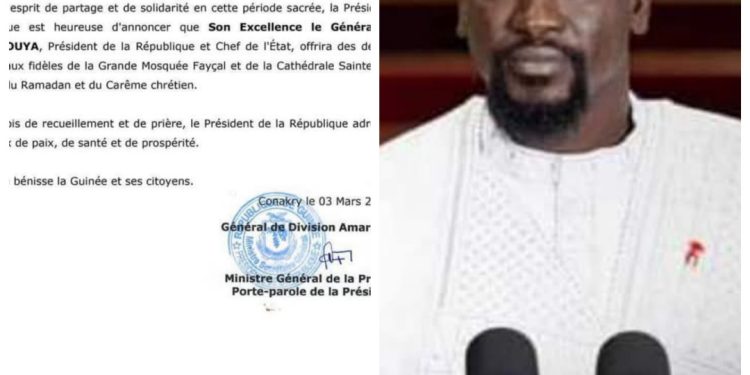 Communiqué de la présidence de la République de Guinée