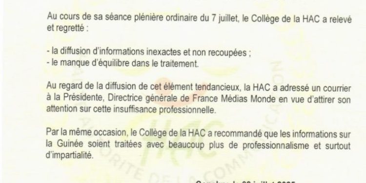 La Guinée épingle France 24 pour un reportage jugé « tendancieux »