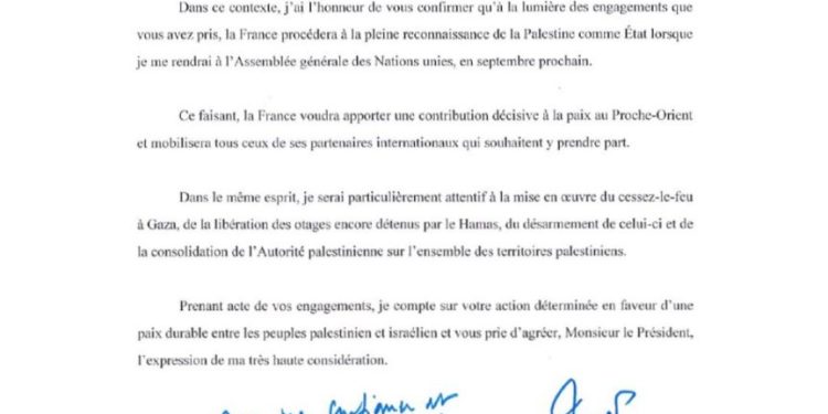 Macron: la France reconnaîtra l’État de Palestine en septembre